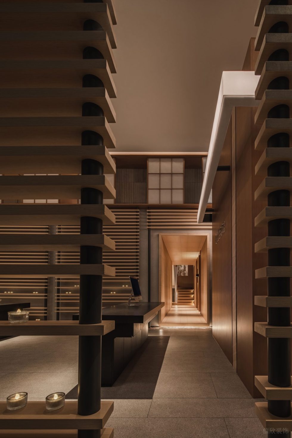 深圳市福田區保稅區新中式風蘭美容抗衰中心裝修設計實景效果圖-清水石板過道 深圳市福田區保稅區新中式風蘭美容抗衰中心裝修設計實景效果圖-清水石板過道