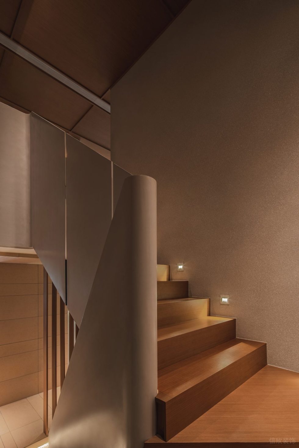 深圳市福田區保稅區新中式風蘭美容抗衰中心裝修設計實景效果圖-實木旋轉樓梯 深圳市福田區保稅區新中式風蘭美容抗衰中心裝修設計實景效果圖-實木旋轉樓梯