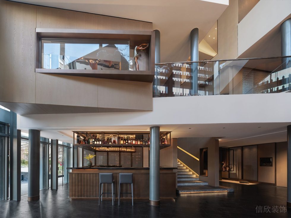 深圳市龍崗區新中式風格餐廳不規則整體布局裝修設計