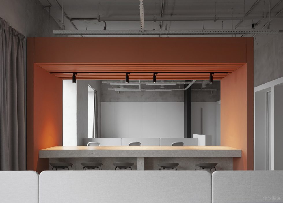 深圳市南山區(qū)訊美科技廣場現(xiàn)代工業(yè)風(fēng)辦公室裝修設(shè)計(jì)方案 休閑小吧臺(tái)