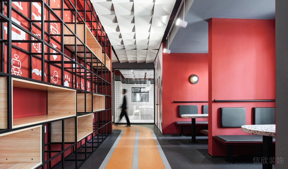 深圳市南山區(qū)中洲控股金融中心紅色主調(diào)辦公室裝修設(shè)計(jì)方案 局部圖