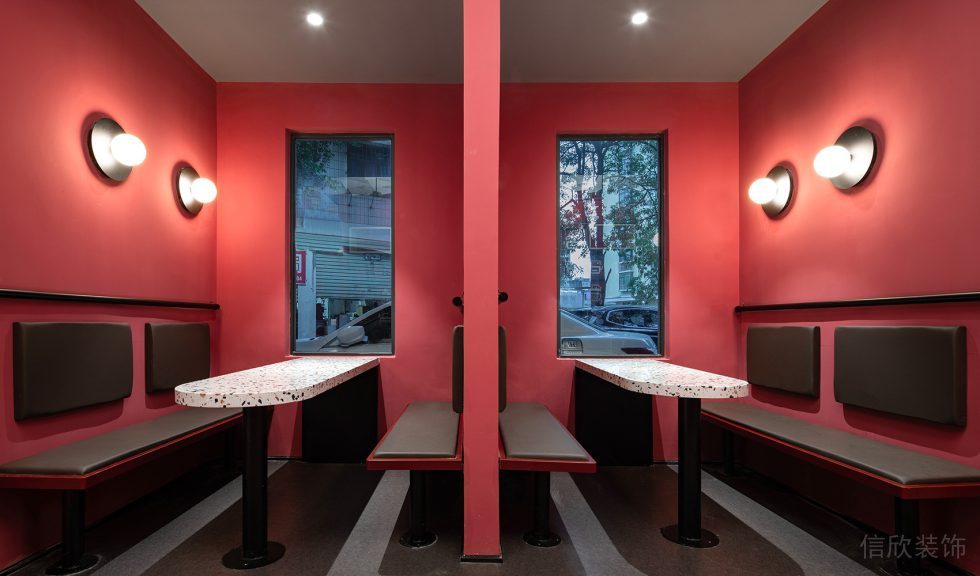 深圳市南山區(qū)中洲控股金融中心紅色主調(diào)辦公室裝修設(shè)計(jì)方案 包廂休息區(qū)
