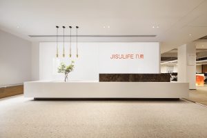 萬科濱海云中心現(xiàn)代混搭風(fēng)辦公室裝修案例 前臺咨詢服務(wù)臺