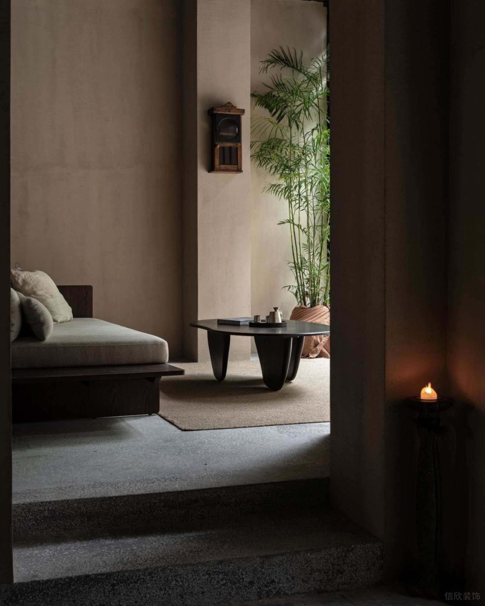 復(fù)古風(fēng)青瓦茶室禪意休息區(qū)設(shè)計圖