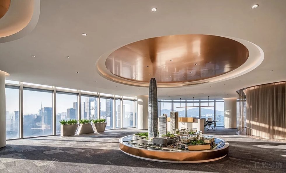 高級輕奢風(fēng)辦公室裝修方案 大廳樓盤概覽圖