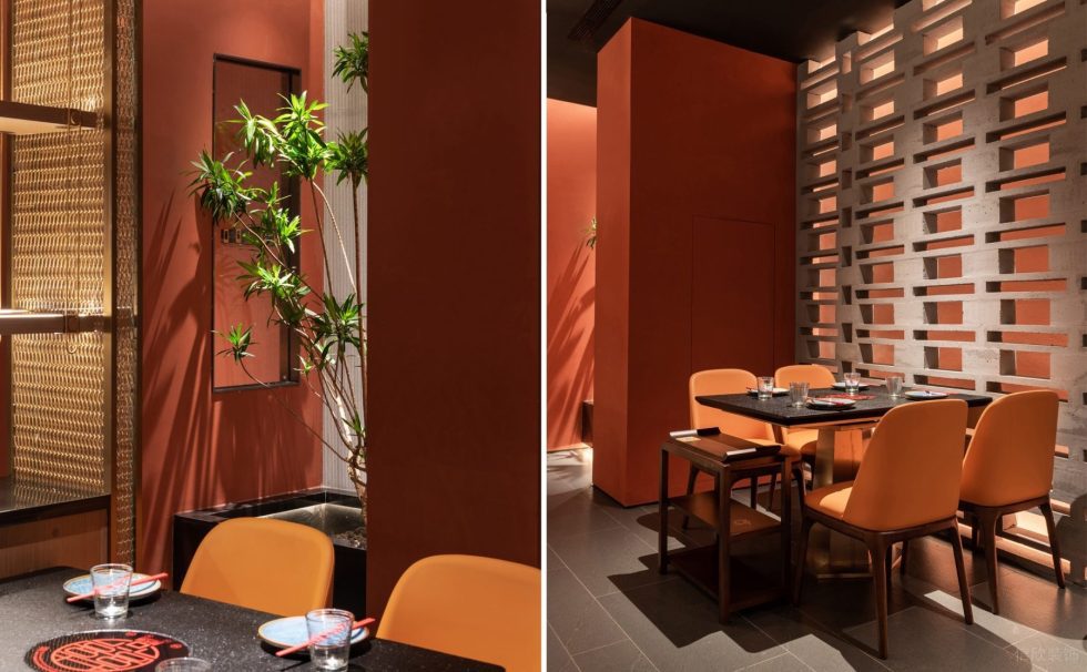 工業(yè)風(fēng)火鍋店綠色植物點(diǎn)綴設(shè)計(jì)效果圖