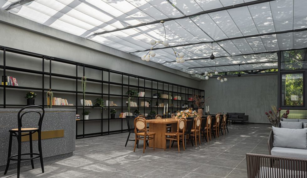 工業(yè)極簡風酒廳陽光天棚裝修設計效果圖