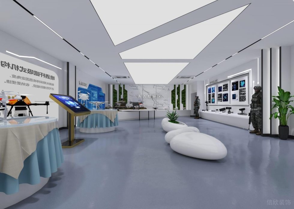 現代風格慧明捷科技公司展廳無人機展區裝修設計 現代風格慧明捷科技公司展廳無人機展區裝修設計
