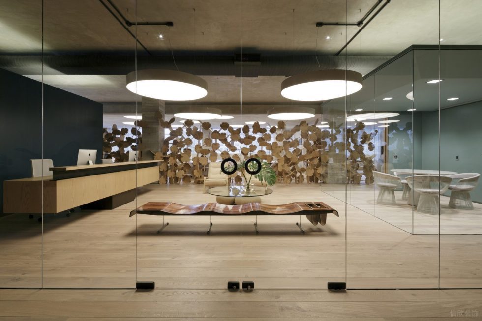 簡約原木風辦公室裝修設計原木色前廳 簡約原木風辦公室裝修設計原木色前廳