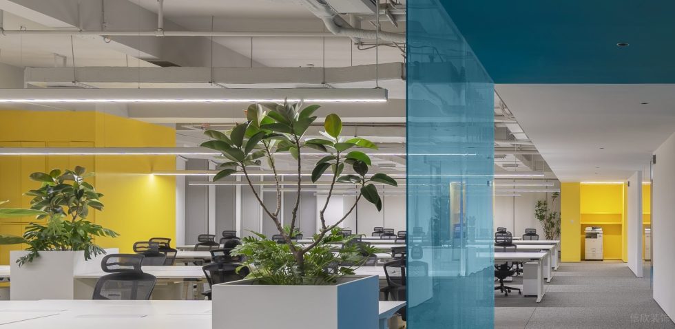 時(shí)尚簡(jiǎn)約風(fēng)辦公室裝修案例 公共辦公區(qū) (2)