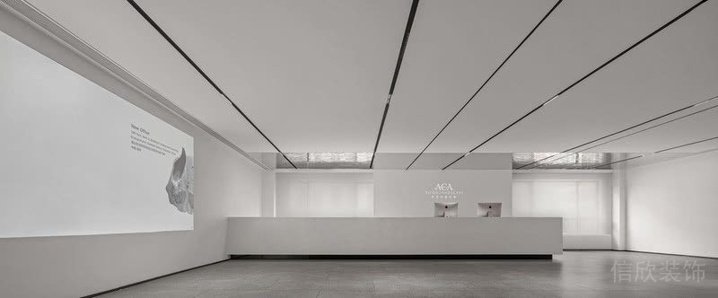 深圳寶安區(qū)西鄉(xiāng)滿京華soho藝巒白色主調(diào)現(xiàn)代極簡主義風格辦公室裝修設計 前臺服務區(qū)