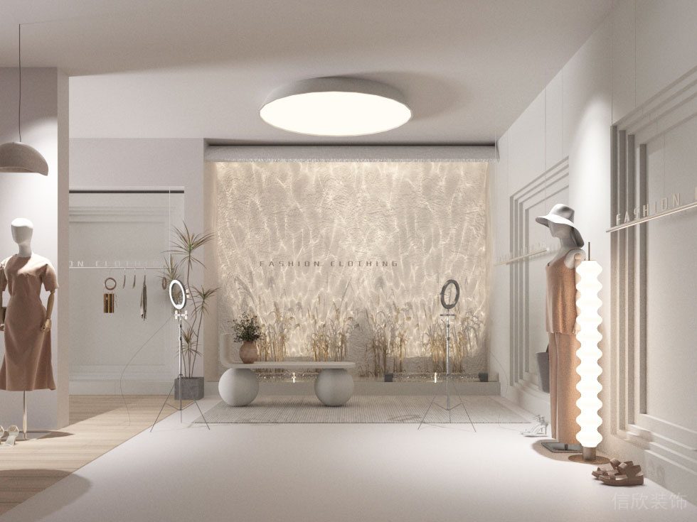 奶油風(fēng)米黃暖色女裝帶貨直播間裝修設(shè)計