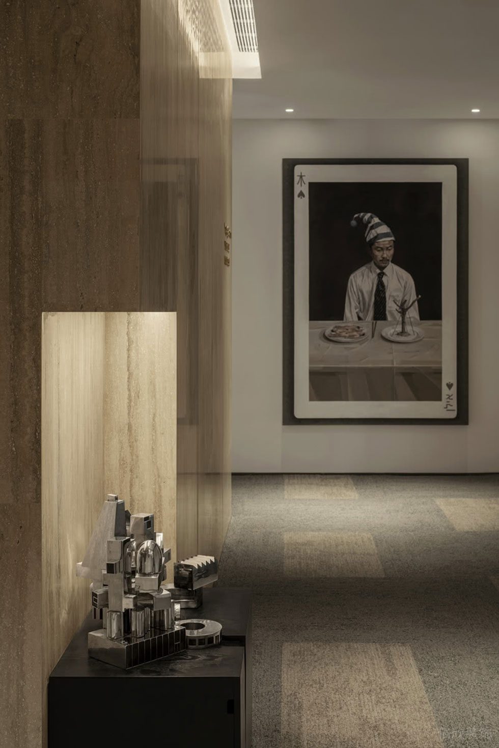 深圳南山區科技園佳研發大廈現代原木風格辦公室裝修設計案例 裝飾墻畫