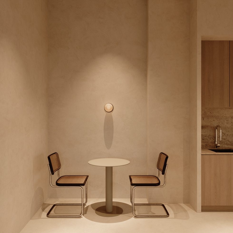 深圳市南山區(qū)眾冠時代廣場純凈北歐風辦公室裝修設計方案 茶水間小圓桌