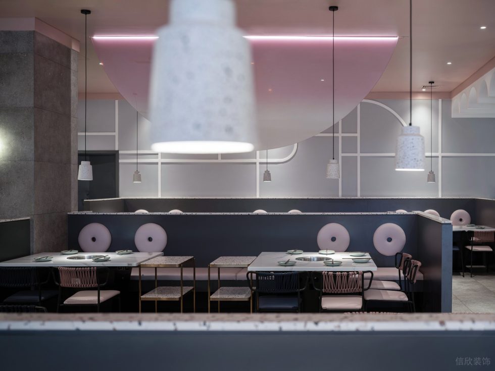 現(xiàn)代簡約風火鍋店溫和燈光氛圍效果圖設(shè)計