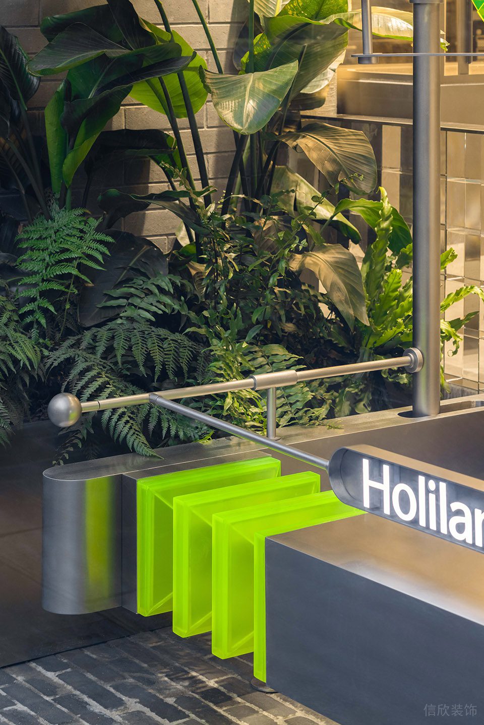 現(xiàn)代新中式甜品店銀灰色鐵質(zhì)景觀裝飾條裝修設(shè)計