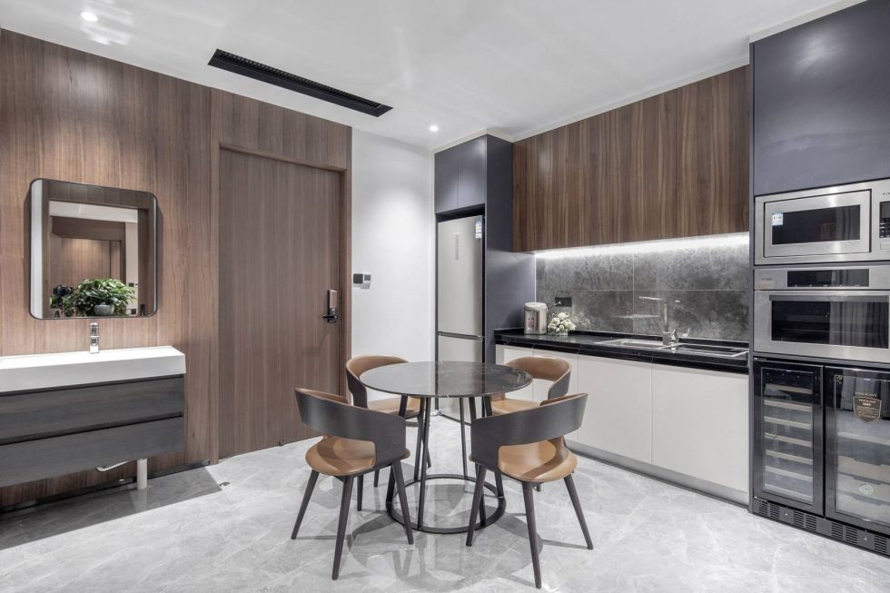 米白色極簡風(fēng)辦公室裝修設(shè)計白木色茶水間 米白色極簡風(fēng)辦公室裝修設(shè)計白木色茶水間