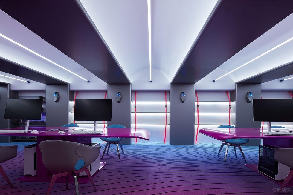 賽博朋克風格辦公室裝修設計漸變色地毯 賽博朋克風格辦公室裝修設計漸變色地毯