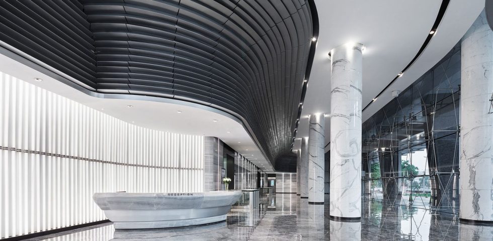 黑白灰高端現代風辦公室裝修設計黑白灰大堂 黑白灰高端現代風辦公室裝修設計黑白灰大堂