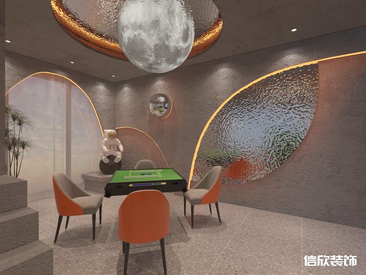 深圳福田華強(qiáng)棋牌室球形天花吊頂裝修設(shè)計(jì)