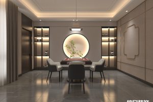 深圳福田石廈棋牌室墻面造型裝修設計