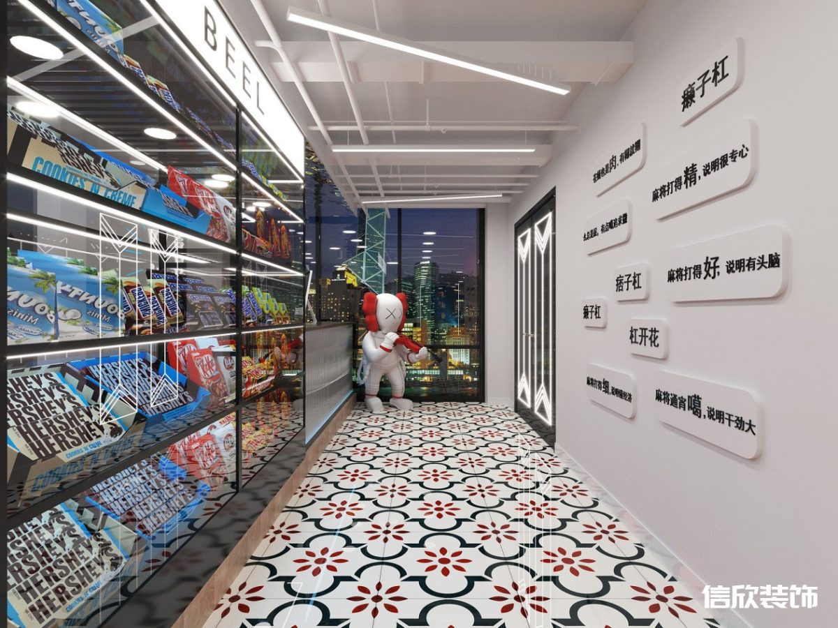 深圳羅湖東門網(wǎng)紅棋牌室過(guò)道零食柜裝修設(shè)計(jì)