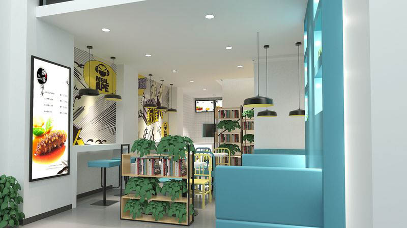 深圳龍華民治快餐店超薄廣告燈箱裝修設(shè)計(jì)