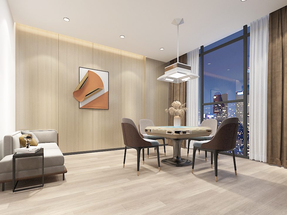 深圳龍華民治藍(lán)色棋牌室裝修設(shè)計(jì)