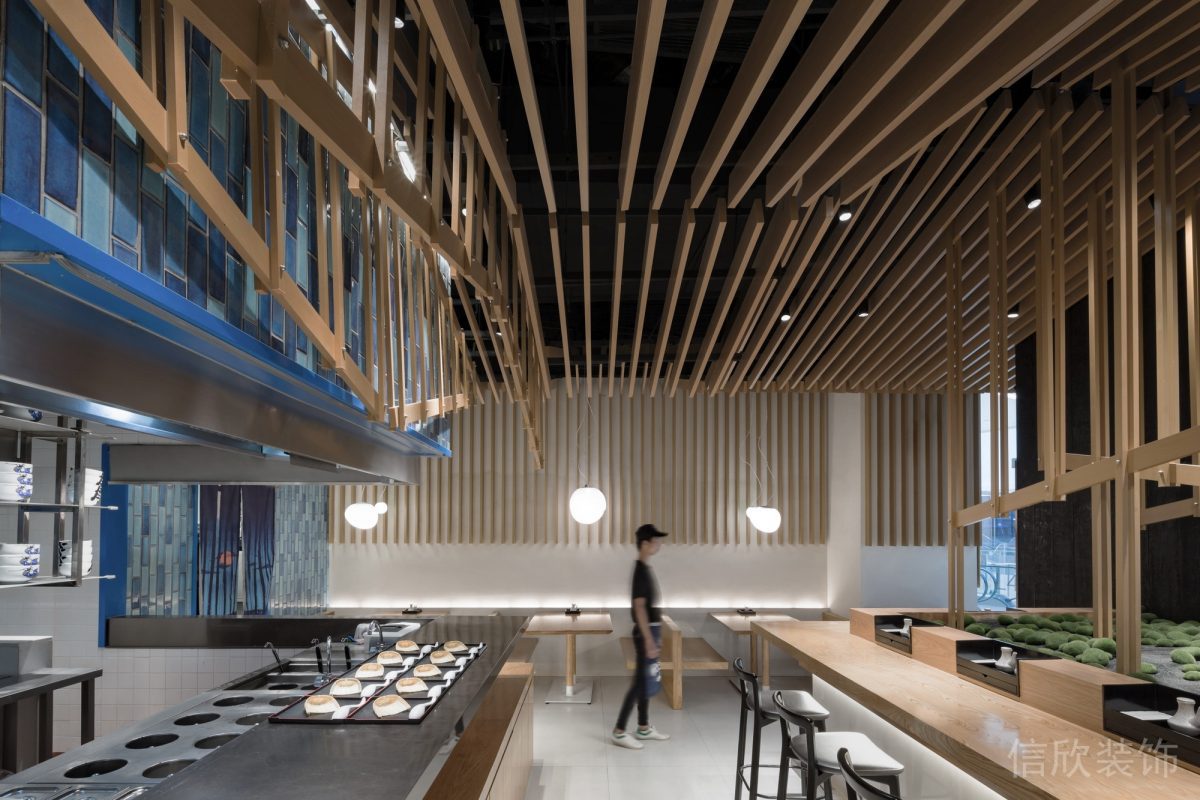 深圳羅湖區(qū)桂圓面館開放式操作廚房裝修設(shè)計