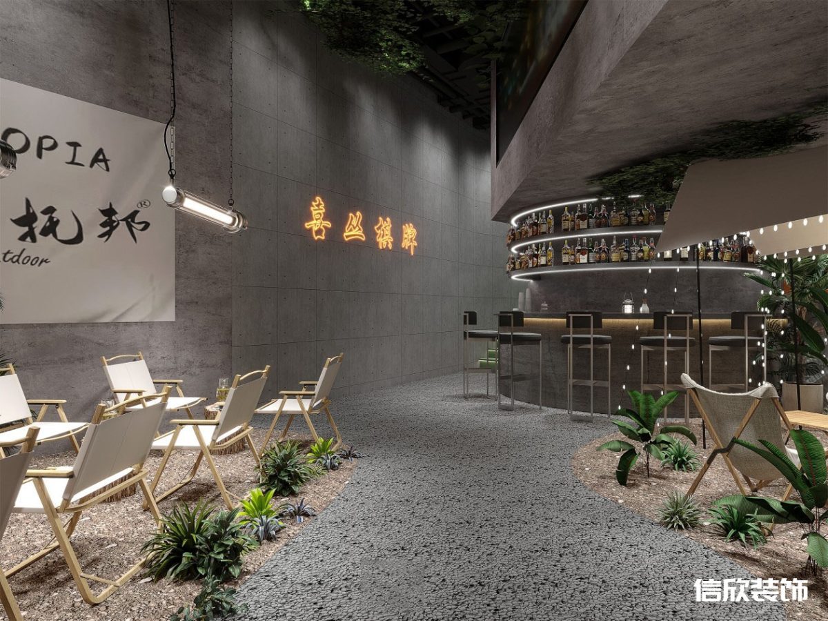 深圳鹽田沙頭角田園風棋牌室休息區(qū)裝修設計