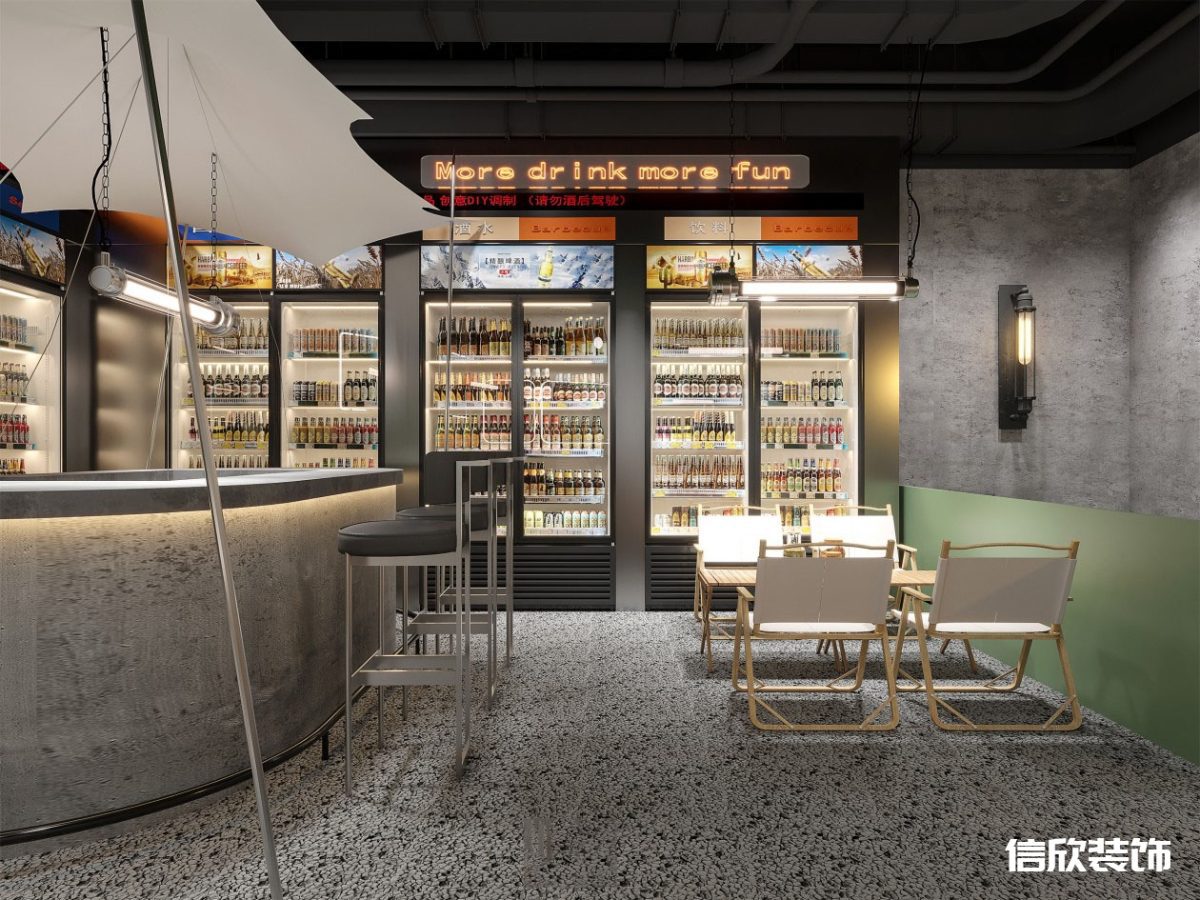 深圳鹽田沙頭角田園風棋牌室休息水吧區(qū)裝修設計