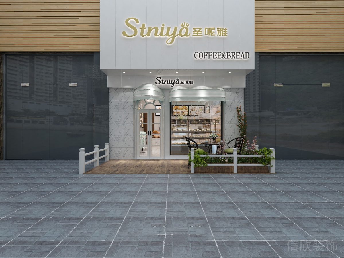 羅湖布心蛋糕店門面外觀裝修設(shè)計圖