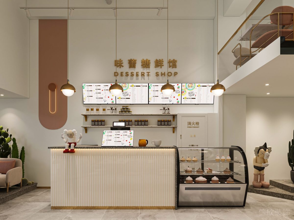 深圳寶安西鄉(xiāng)蛋糕店白色服務吧臺裝修圖