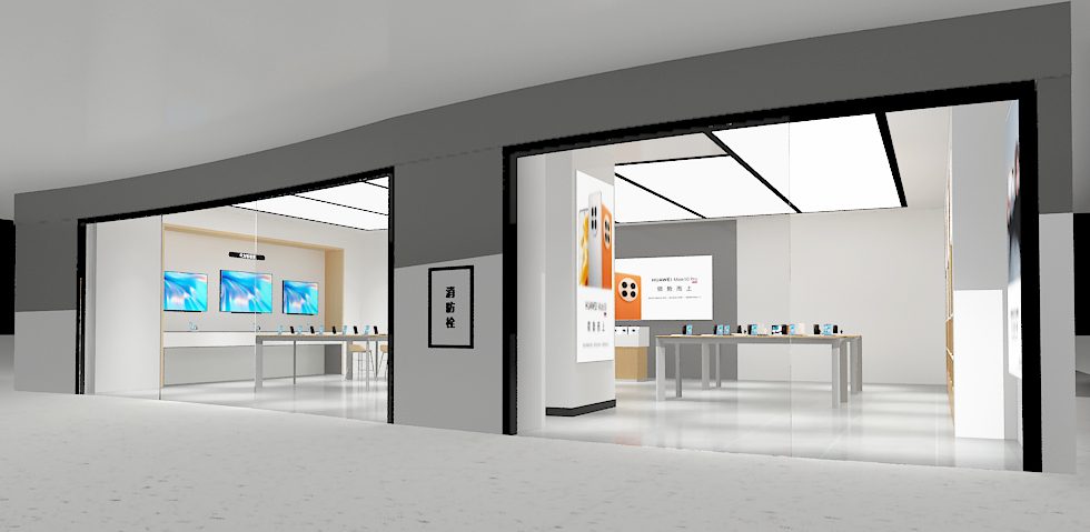 深圳龍華壹方城手機(jī)數(shù)碼店門(mén)面外觀玻璃門(mén)