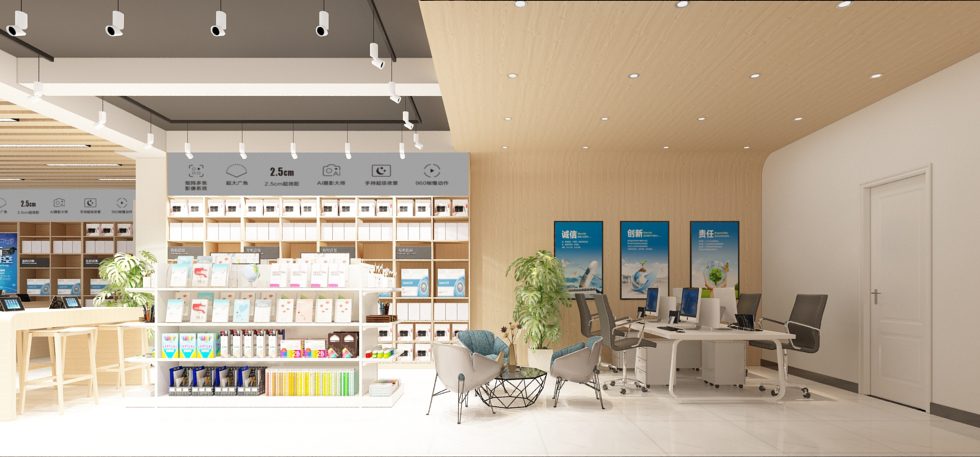 深圳南山西麗手機(jī)數(shù)碼店辦公體驗區(qū)裝修