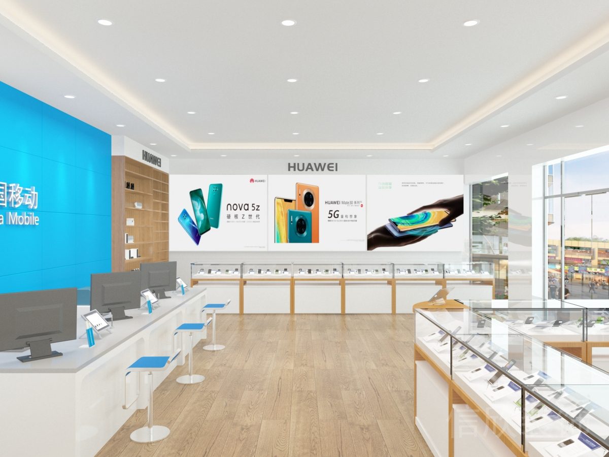 深圳鹽田沙頭角手機(jī)店玻璃展柜裝修
