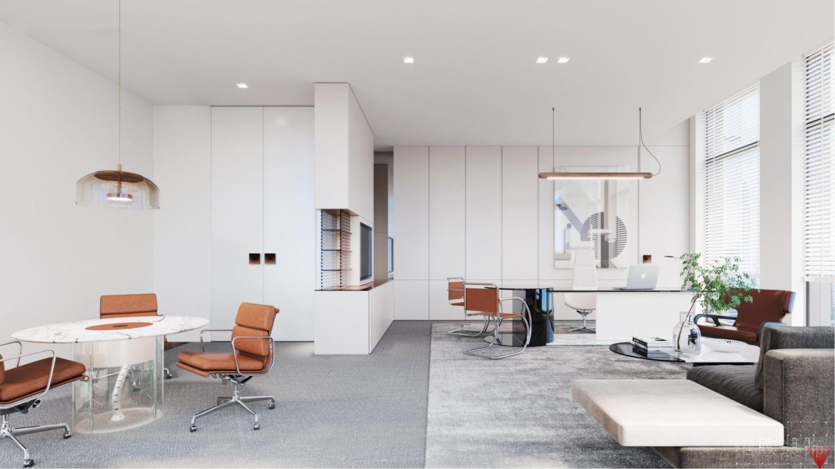 白色極簡風(fēng)辦公室裝修設(shè)計-白色總經(jīng)理辦公室