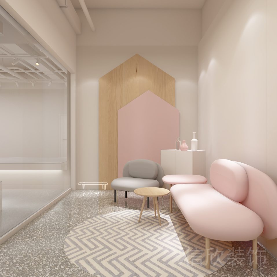 深圳市龍華區(qū)順泰中晟大廈嘛啾自信養(yǎng)成藝術(shù)中心教室設計粉色小沙發(fā)