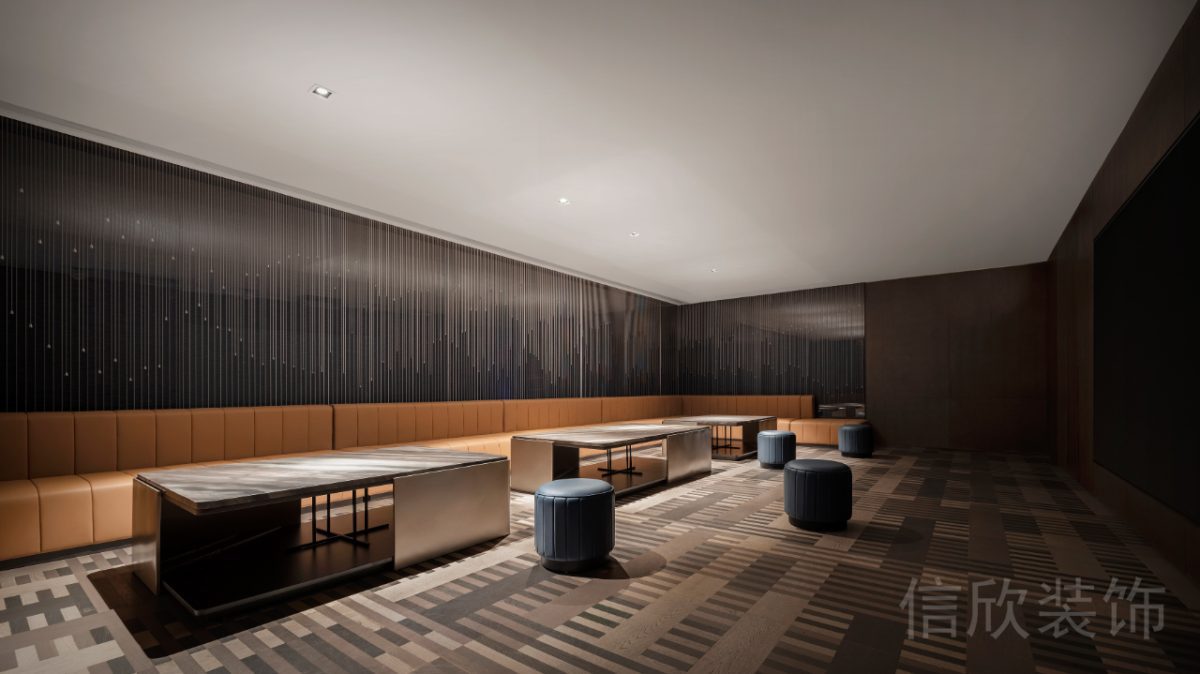 辦公室沙發(fā)環(huán)形設(shè)計商務(wù)風(fēng)洽談室裝修設(shè)計