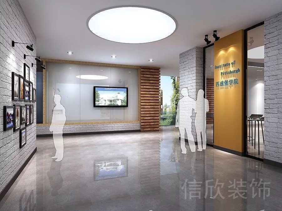 深圳市南山大沖匹茲堡學(xué)院出國(guó)留學(xué)機(jī)構(gòu)走廊裝修設(shè)計(jì)