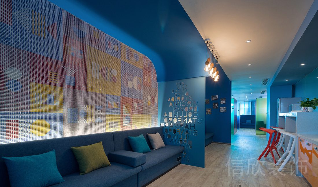 深圳筍崗KB英語機構(gòu)興趣青少年培訓中心休息茶水間過道裝修設(shè)計