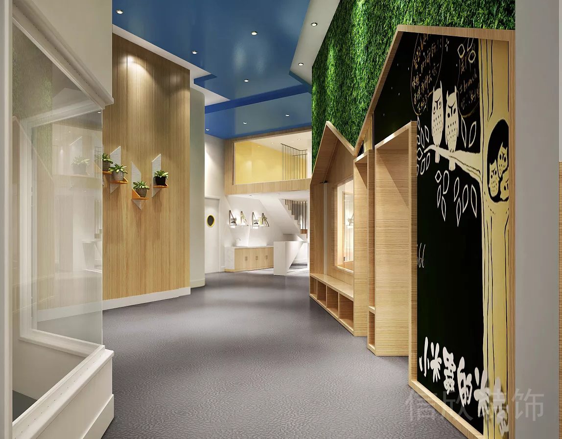 Halo廣場紅黃藍(lán)親子園走廊