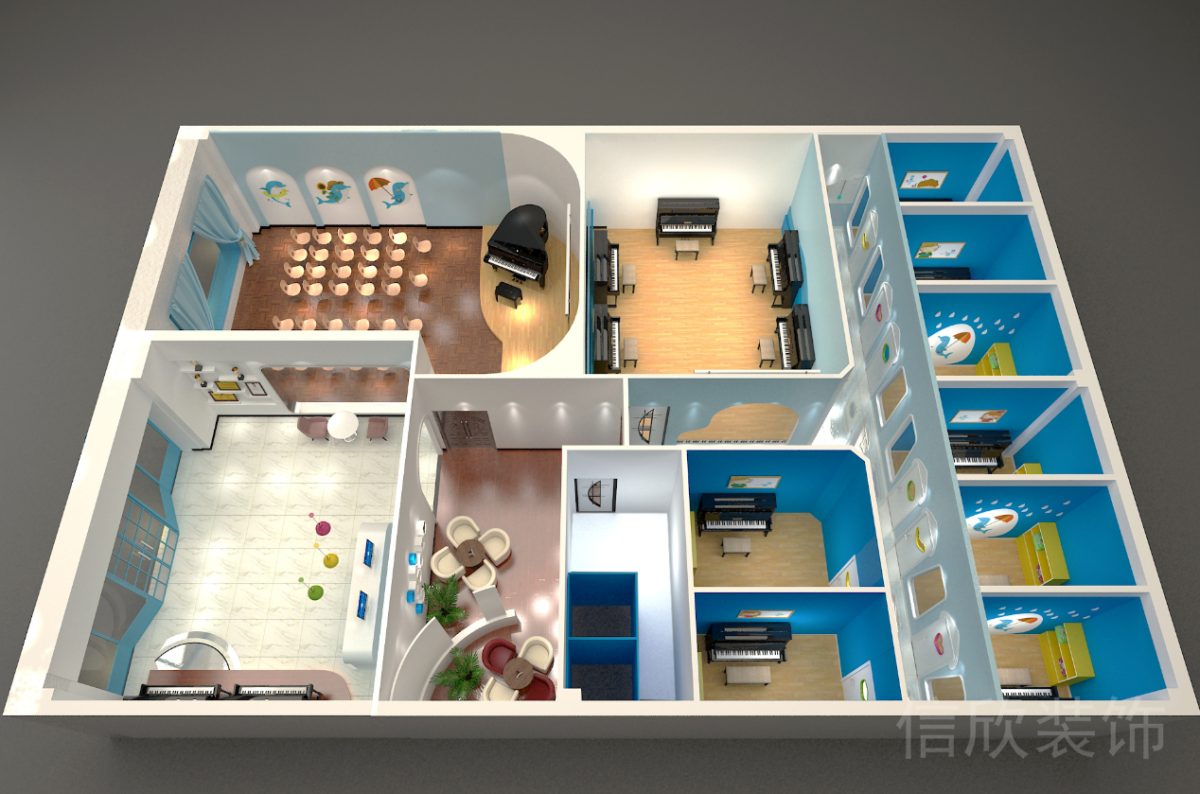 深圳市羅湖區(qū)東門海豚街國(guó)際少兒鋼琴培訓(xùn)中心俯視鳥瞰圖