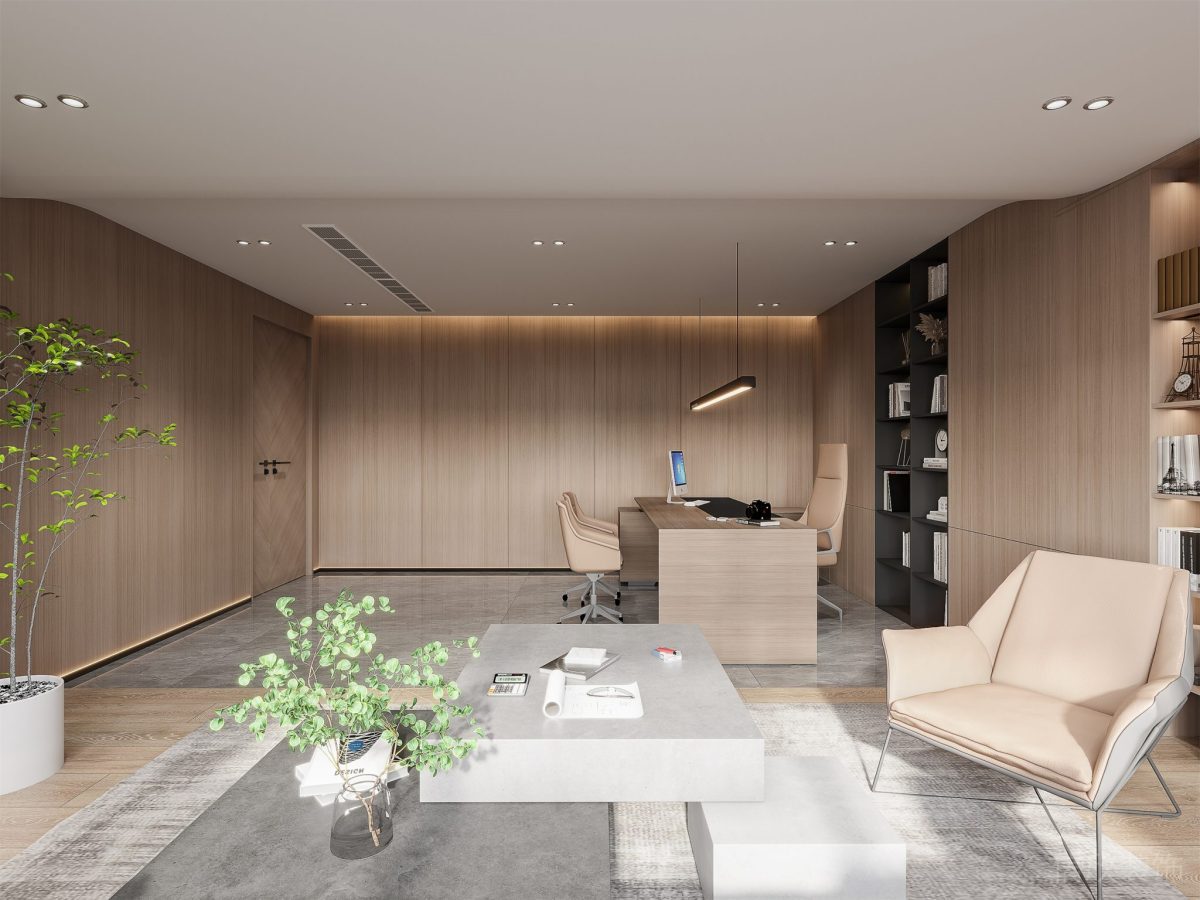 現(xiàn)代簡約風(fēng)辦公室裝修設(shè)計 總經(jīng)理辦公室接待區(qū)