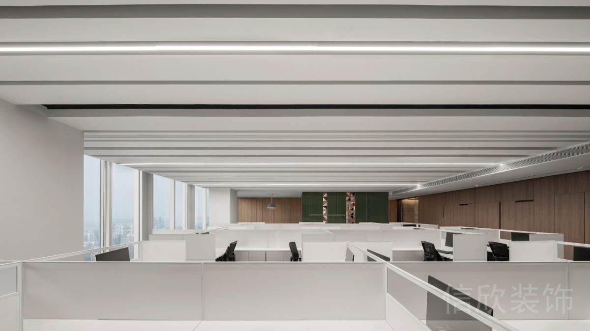現(xiàn)代簡約風(fēng)大型隔間辦公室效果圖