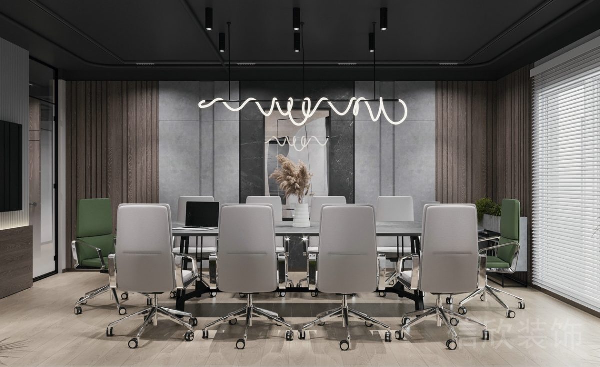 現(xiàn)代輕奢風(fēng)格辦公空間小會議室裝修設(shè)計(jì)