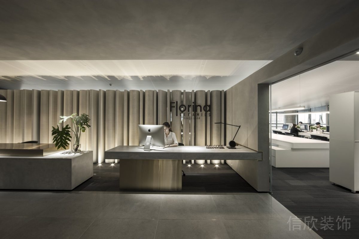 辦公室設計原木工業(yè)風員工工作臺幾何線條