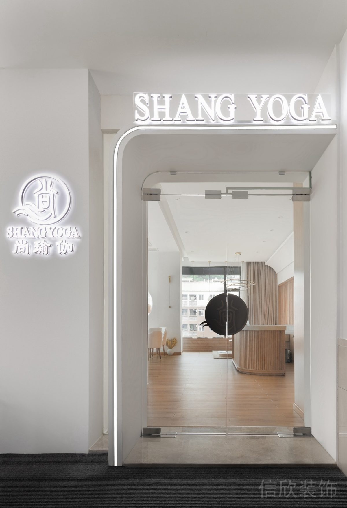 弧形門框led燈設(shè)計瑜伽機構(gòu)效果圖