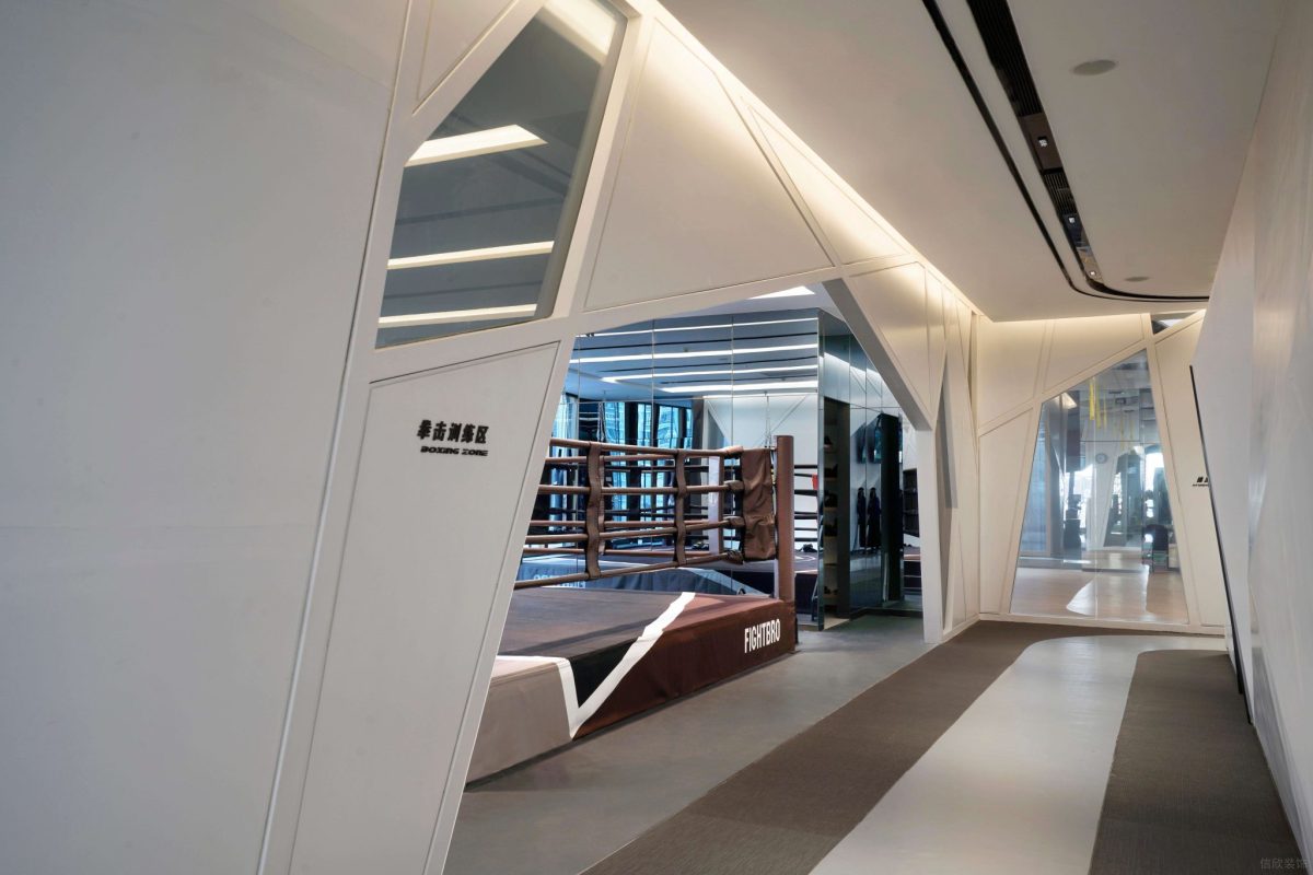 簡(jiǎn)約風(fēng)幾何創(chuàng)意健身房過(guò)道拳擊培訓(xùn)機(jī)構(gòu)