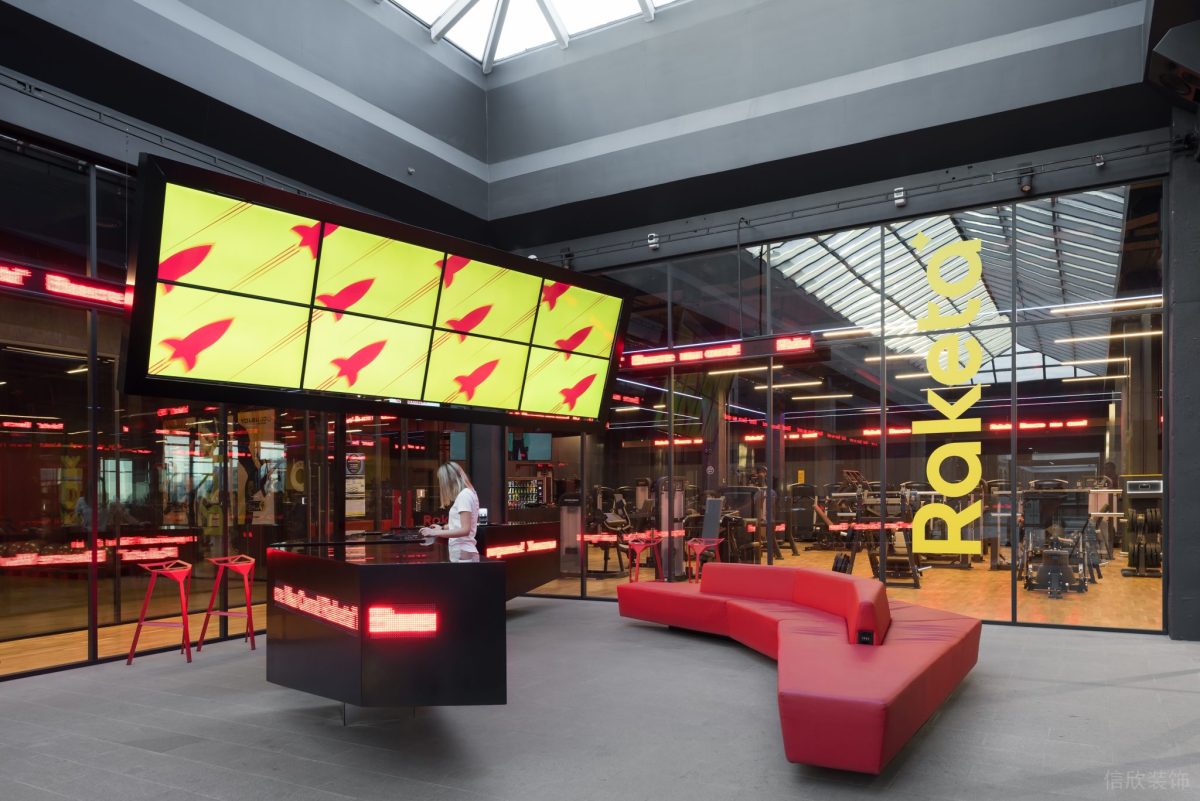 塊面顯示屏運動拳擊休息區(qū)健身房裝修